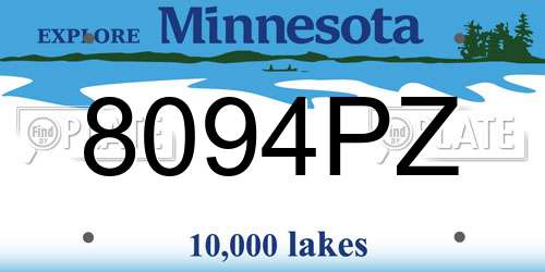8094PZ Minnesota License Plate
