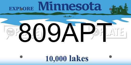 809APT Minnesota License Plate
