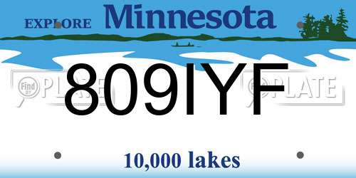 809IYF Minnesota License Plate
