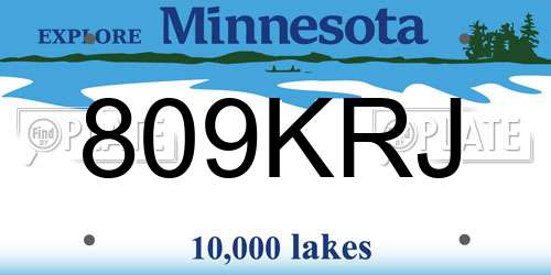 809KRJ Minnesota License Plate