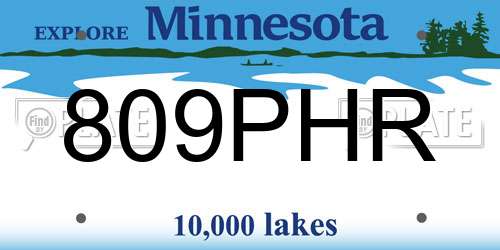 809PHR Minnesota License Plate