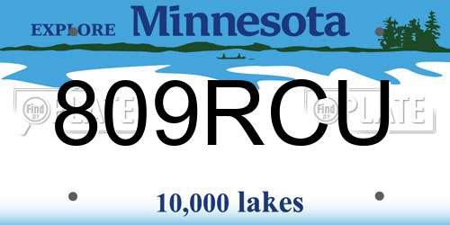 809RCU Minnesota License Plate
