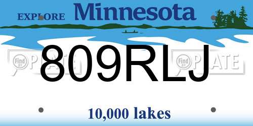 809RLJ Minnesota License Plate