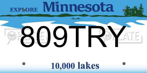 809TRY Minnesota License Plate