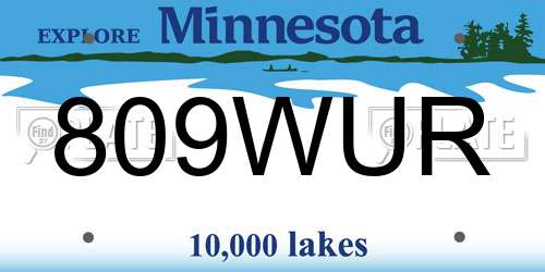 809WUR Minnesota License Plate