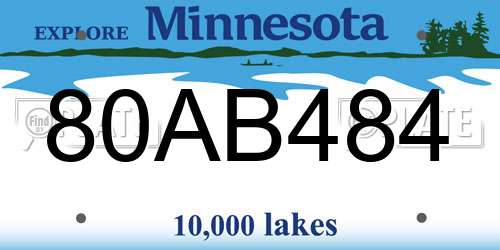 80AB484 Minnesota License Plate