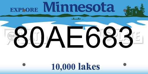80AE683 Minnesota License Plate
