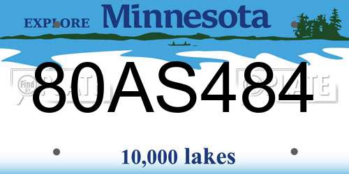 80AS484 Minnesota License Plate
