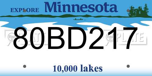 80BD217 Minnesota License Plate