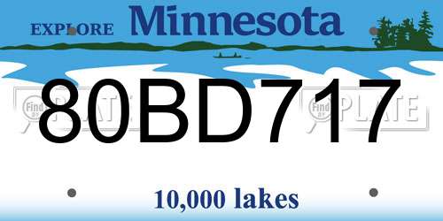 80BD717 Minnesota License Plate