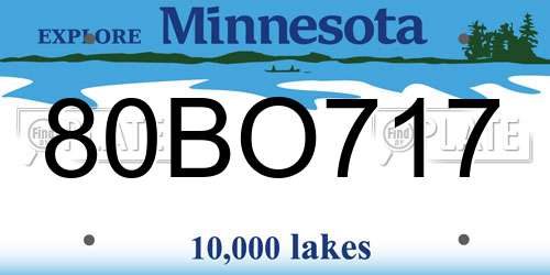 80BO717 Minnesota License Plate