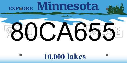80CA655 Minnesota License Plate