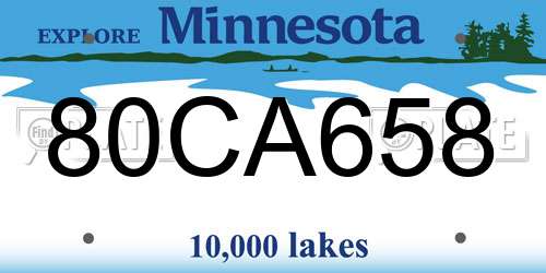 80CA658 Minnesota License Plate