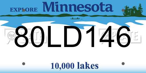 80LD146 Minnesota License Plate