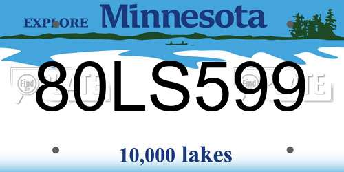 80LS599 Minnesota License Plate