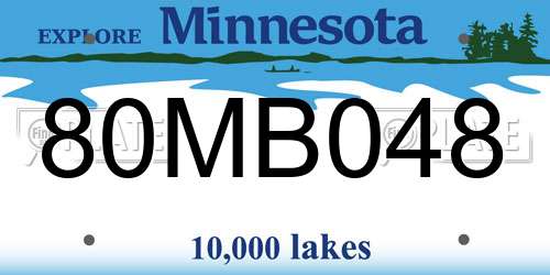 80MB048 Minnesota License Plate