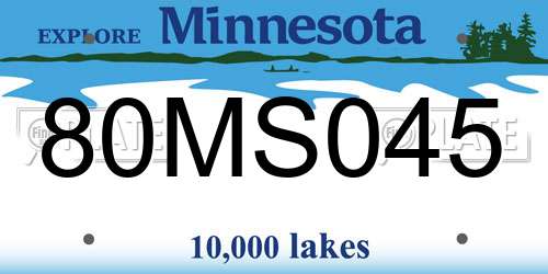 80MS045 Minnesota License Plate