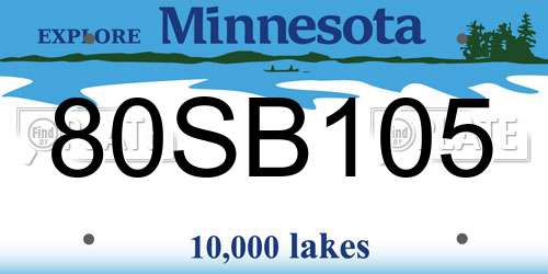80SB105 Minnesota License Plate