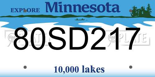 80SD217 Minnesota License Plate