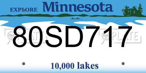 80SD717 Minnesota License Plate