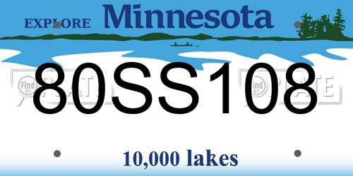 80SS108 Minnesota License Plate