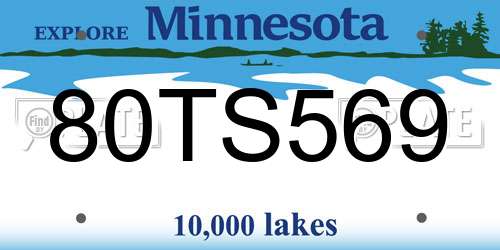80TS569 Minnesota License Plate