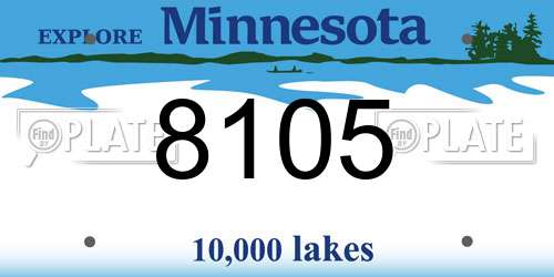 8105 Minnesota License Plate