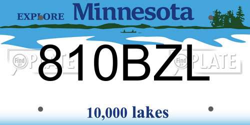810BZL Minnesota License Plate