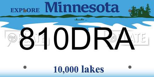 810DRA Minnesota License Plate