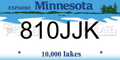 810JJK Minnesota License Plate