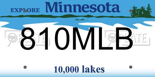 810MLB Minnesota License Plate