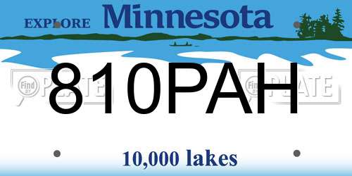 810PAH Minnesota License Plate