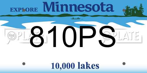 810PS Minnesota License Plate
