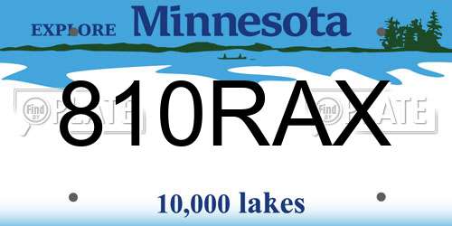 810RAX Minnesota License Plate