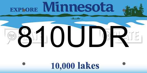 810UDR Minnesota License Plate