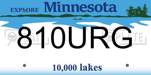 810URG Minnesota License Plate