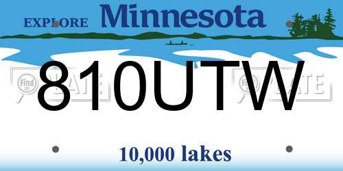 810UTW Minnesota License Plate