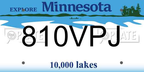810VPJ Minnesota License Plate
