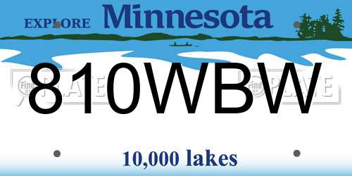 810WBW Minnesota License Plate