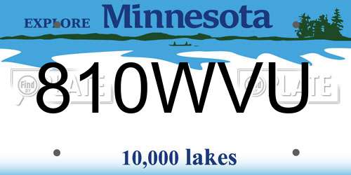 810WVU Minnesota License Plate