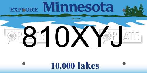 810XYJ Minnesota License Plate