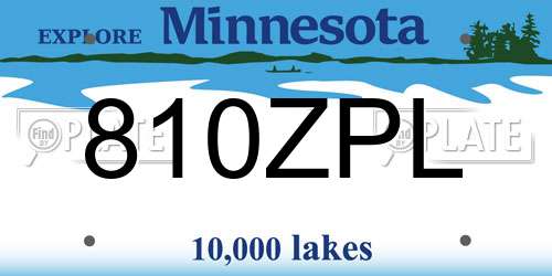 810ZPL Minnesota License Plate