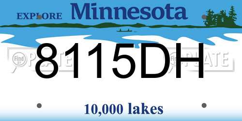 8115DH Minnesota License Plate