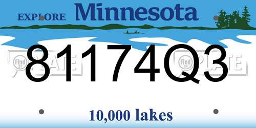 81174Q3 Minnesota License Plate