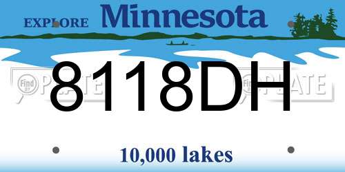 8118DH Minnesota License Plate
