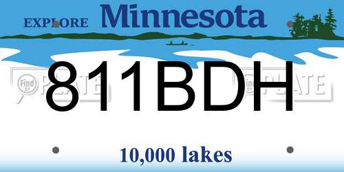 811BDH Minnesota License Plate
