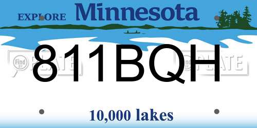 811BQH Minnesota License Plate