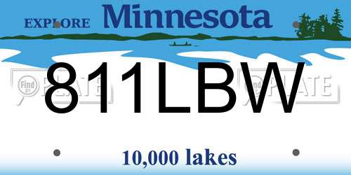 811LBW Minnesota License Plate