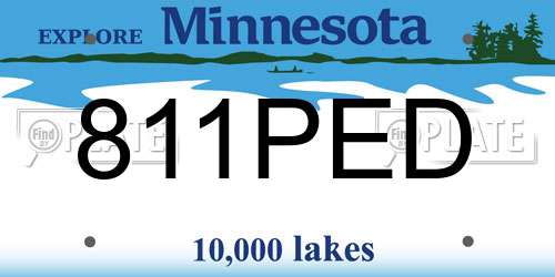 811PED Minnesota License Plate