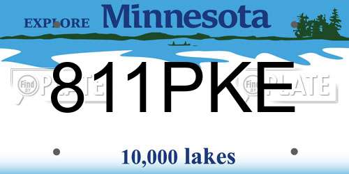 811PKE Minnesota License Plate